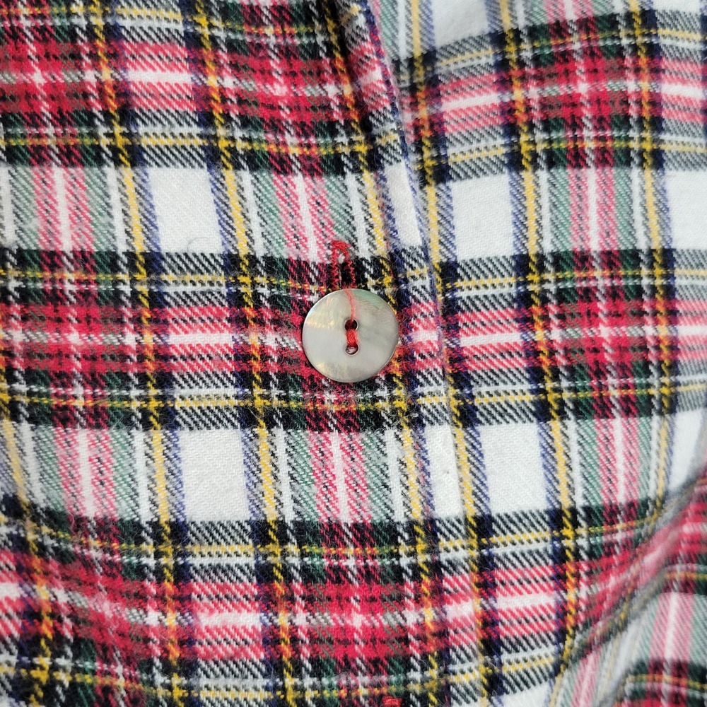 Vintage 80s plaid flannel crop tie shirt Designs by She oversized XS Country - Picture 3 of 8